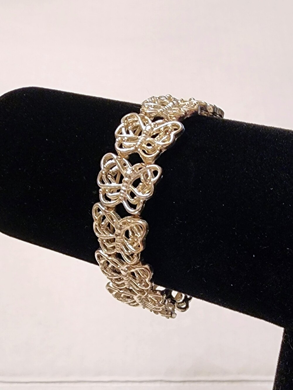 Butterfly Stretch Silver Tone Bracelet